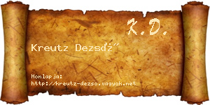 Kreutz Dezső névjegykártya
