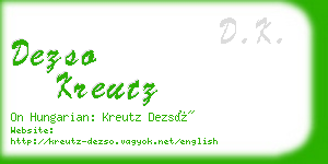dezso kreutz business card